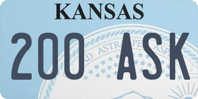 KS license plate 200ASK
