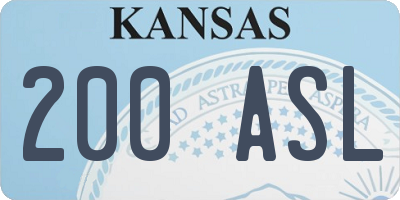 KS license plate 200ASL