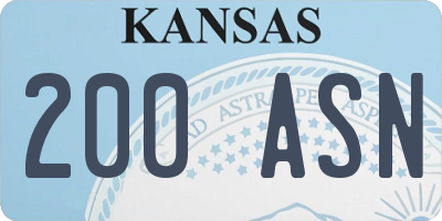 KS license plate 200ASN