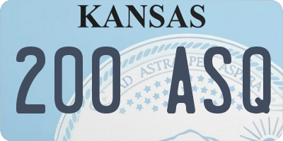 KS license plate 200ASQ