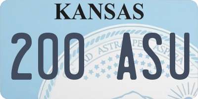 KS license plate 200ASU