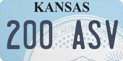 KS license plate 200ASV