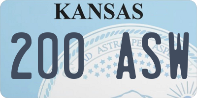 KS license plate 200ASW