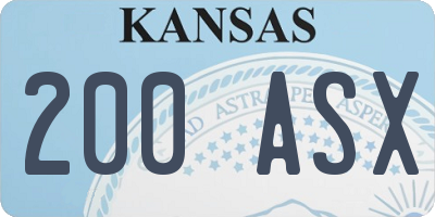 KS license plate 200ASX