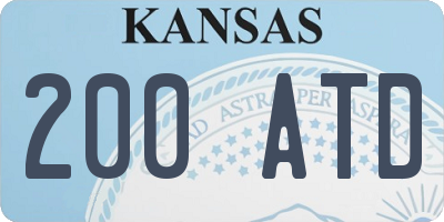 KS license plate 200ATD