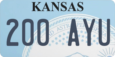 KS license plate 200AYU
