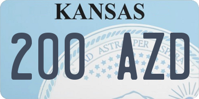KS license plate 200AZD