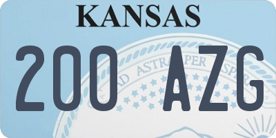 KS license plate 200AZG