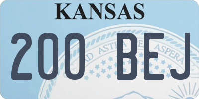 KS license plate 200BEJ