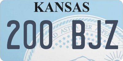 KS license plate 200BJZ