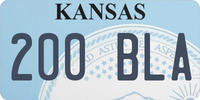 KS license plate 200BLA