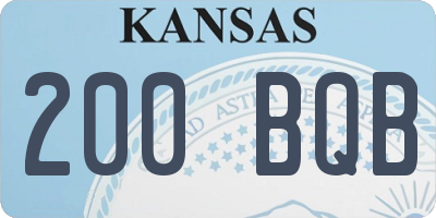 KS license plate 200BQB