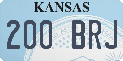 KS license plate 200BRJ