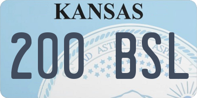 KS license plate 200BSL
