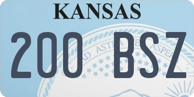 KS license plate 200BSZ