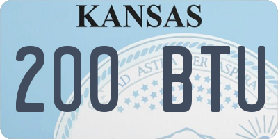 KS license plate 200BTU