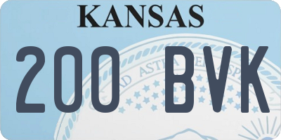 KS license plate 200BVK