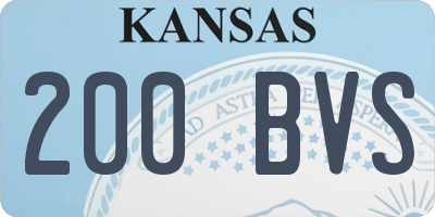 KS license plate 200BVS