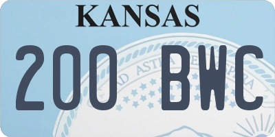 KS license plate 200BWC