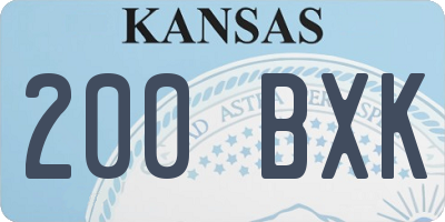 KS license plate 200BXK