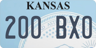 KS license plate 200BXO