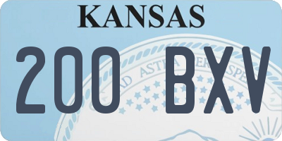KS license plate 200BXV