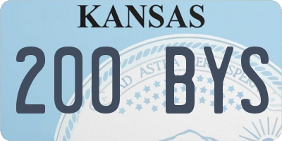 KS license plate 200BYS