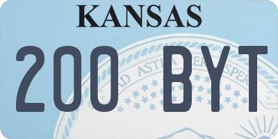KS license plate 200BYT