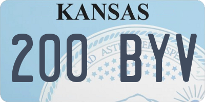 KS license plate 200BYV