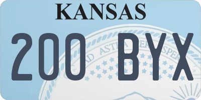 KS license plate 200BYX