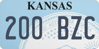KS license plate 200BZC