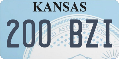 KS license plate 200BZI