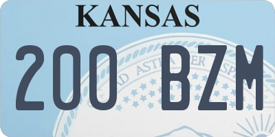 KS license plate 200BZM
