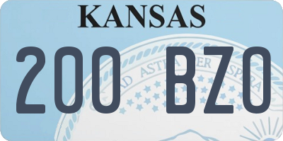 KS license plate 200BZO