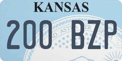 KS license plate 200BZP
