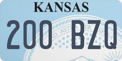KS license plate 200BZQ