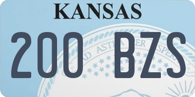 KS license plate 200BZS