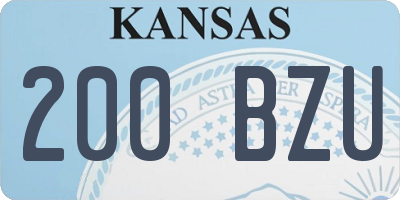 KS license plate 200BZU