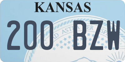 KS license plate 200BZW