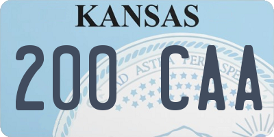 KS license plate 200CAA