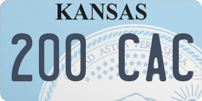 KS license plate 200CAC