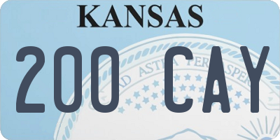 KS license plate 200CAY
