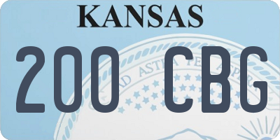 KS license plate 200CBG