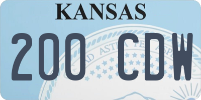 KS license plate 200CDW