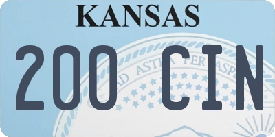 KS license plate 200CIN
