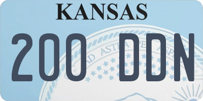 KS license plate 200DDN