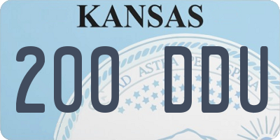 KS license plate 200DDU