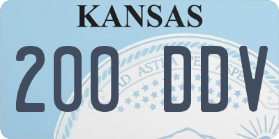 KS license plate 200DDV