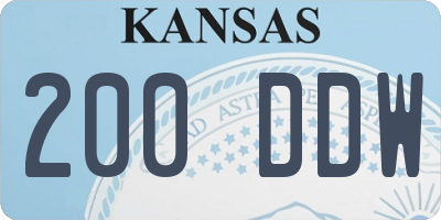 KS license plate 200DDW