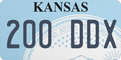 KS license plate 200DDX